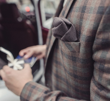 Handkerchief in his jacket Pocket