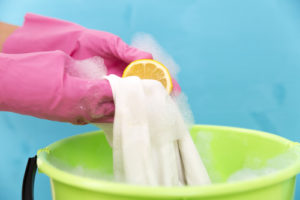 closeup cleaner lemon removing stain