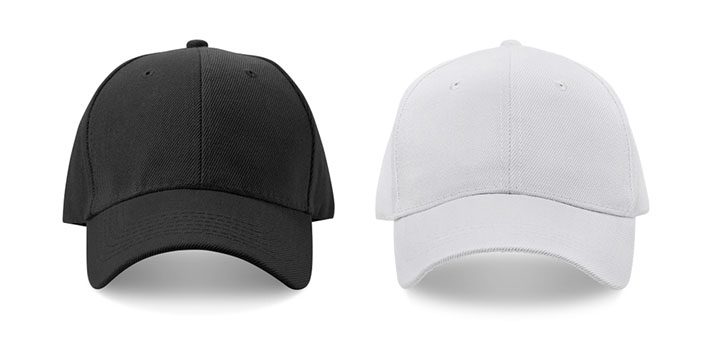 black and white baseball caps
