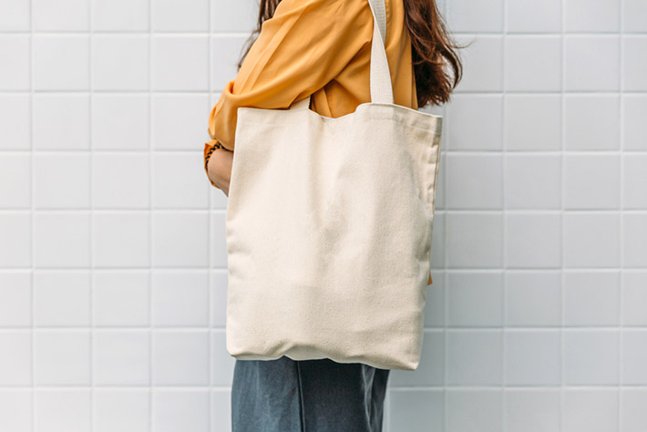 holding tote bag canvas fabric